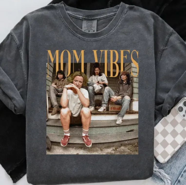 Mom Vibes Unisex Tee- Grey